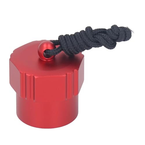 Vvikizy DIN -DIV -Staubkappe Wasserspeicher Ventil Beschützer Kappe Regler Abdeckungsabdeckung Aluminiumlegierung Universal Gewinde 1. Stufe mit Retentionsschnur für Unterwasser -DIN -DIN (Rot) von Vvikizy