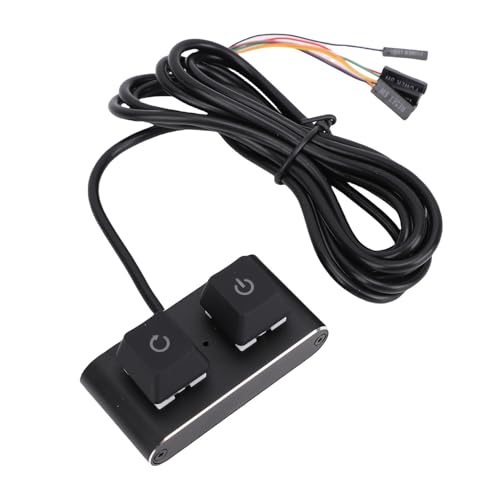 Vvikizy Externe PC -Stromknöpfe Desktop -Netzschalter PC Externe Stromversorgungsknöpfe mit RGB Light 2M Kabel für Computer Motherboard Barebone Systems Benutzerdefinierte Chassis von Vvikizy