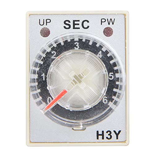 Vvikizy H3Y 2 24VDC -Zeitrelais, Verzögerungs -Timer 24 V DC 8 Pins Einstellbare 1s 60s mit Transparentem Zifferblatt und überlegenes Kupfermaterial für die Industrielle Kontrolle (6s) von Vvikizy