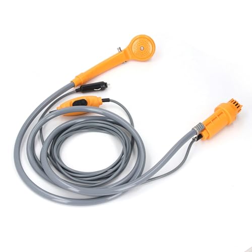 Vvikizy Tragbare Camping -Dusche, Einstellbares Wasser Fließen 2,5 L/min mit 3D -Wasserauslässen für Camping -Wanderwäsche Im Freien Camping Wanderwäsche (Orange) von Vvikizy