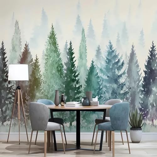 Benutzerdefinierte 3D-Wandbild Handgemalte Aquarell Baum Wald Fototapete Wohnzimmer Esszimmer Hintergrund Fresko-200X140Cm Benutzerdefinierte 3D-Wandbild Handgemalte Aquarell Baum Wald Fototapete Wohnzimmer Esszimmer Hintergrund Fresko-200X140Cm von VwrxnchCoatx