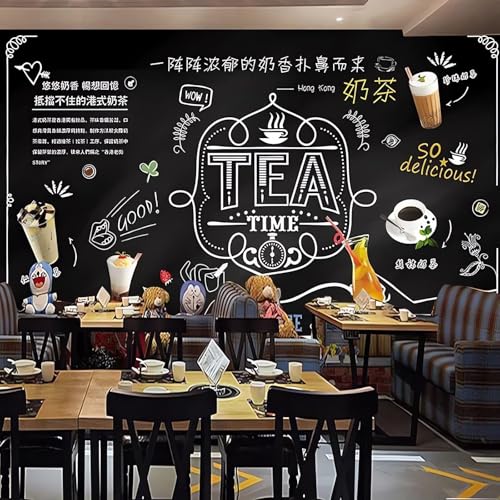 Benutzerdefinierte Fototapete 3D Tafel Milchtee Restaurant Café Hintergrund Wandbilder Persönlichkeit-400X280Cm Benutzerdefinierte Fototapete 3D Tafel Milchtee Restaurant Café Hintergrund Wandbilder Persönlichkeit-400X280Cm von VwrxnchCoatx