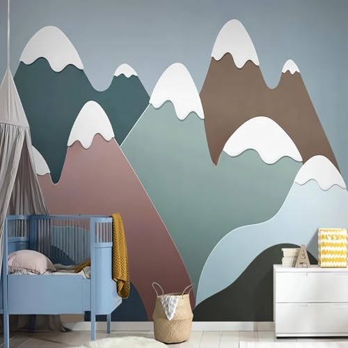 Cartoon-Bergmuster-Tapete,Kinderzimmer,Benutzerdefiniertes Fototapete,Wohnzimmer,Schlafzimmer,Hintergrund,Wanddekoration,100 X 70 Cm von VwrxnchCoatx