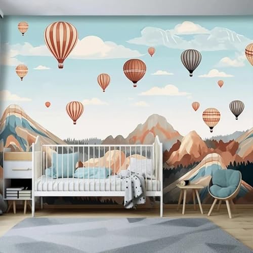 VwrxnchCoatx 3D Cartoon Benutzerdefinierte Wandbild Tapete Für Kinderzimmer Heißluftballon Foto Dekoration Wohnzimmer Schlafzimmer Wandmalerei Wohnkultur-100X70Cm von VwrxnchCoatx