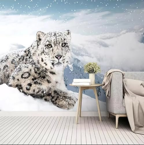 VwrxnchCoatx Benutzerdefinierte 3D-Tapete Leopard Foto Wandbilder Wohnzimmer Kinderzimmer Schlafzimmer Hintergrundbild Wohnkultur Fresken-350X245Cm von VwrxnchCoatx