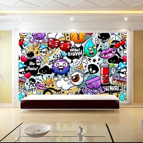 VwrxnchCoatx Kreative Kunst Graffiti Wandbild Tapete Für Kinderzimmer Wohnzimmer Wohnkultur Maßgeschneiderte Größe 3D Tapeten-250X175Cm von VwrxnchCoatx
