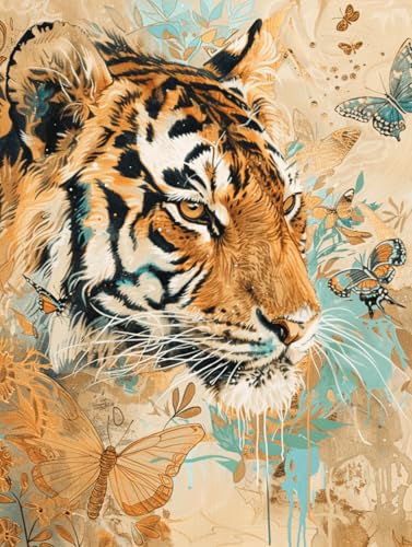 VwrxnchCoatx Kreuzstich Stickpackung Tiger,11CT Sticken Set Erwachsene Kreuzstich,DIY Stickbilder Vorgedruckt Kreuzstich für Anfänger Home Decor 40x50cm VwrxnchCoatx Kreuzstich Stickpackung Tiger,11CT Sticken Set Erwachsene Kreuzstich,DIY Stickbilder Vorgedruckt Kreuzstich für Anfänger Home Decor 40x50cm von VwrxnchCoatx