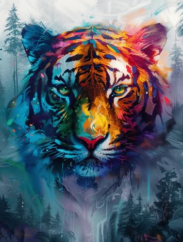 VwrxnchCoatx Kreuzstich Stickpackung Tiger,11CT Sticken Set Erwachsene Kreuzstich,DIY Stickbilder Vorgedruckt Kreuzstich für Anfänger Home Decor 40x50cm VwrxnchCoatx Kreuzstich Stickpackung Tiger,11CT Sticken Set Erwachsene Kreuzstich,DIY Stickbilder Vorgedruckt Kreuzstich für Anfänger Home Decor 40x50cm von VwrxnchCoatx