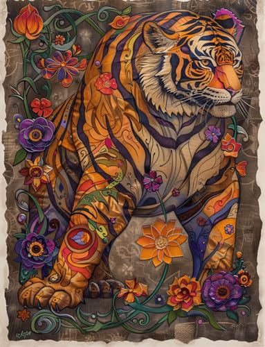 VwrxnchCoatx Kreuzstich Stickpackung Tiger,11CT Sticken Set Erwachsene Kreuzstich,DIY Stickbilder Vorgedruckt Kreuzstich für Anfänger Home Decor 40x50cm VwrxnchCoatx Kreuzstich Stickpackung Tiger,11CT Sticken Set Erwachsene Kreuzstich,DIY Stickbilder Vorgedruckt Kreuzstich für Anfänger Home Decor 40x50cm von VwrxnchCoatx