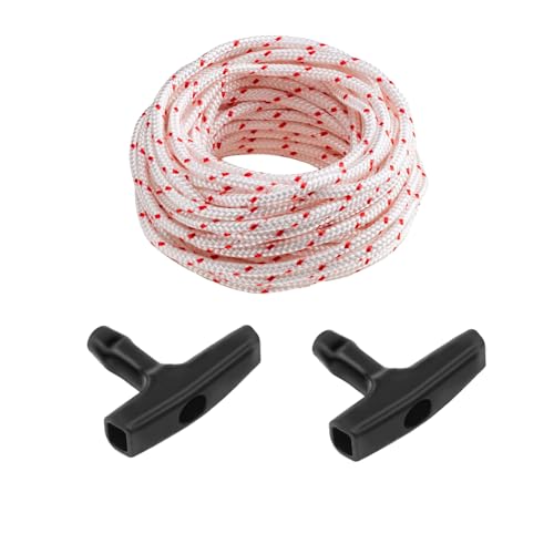 Vxcvzv 3,5 mm Rasenmäher-Zugschnur mit 2 Griffen, 10 m Rasenmäher-Seil, Ersatzseil für Benzin-Rasenmäher, Trimmer, Kettensäge von Vxcvzv