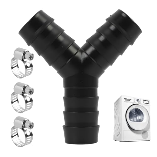 11152 2-Wege Y-Verteiler 3/4 Zoll (19 mm) für Ablaufschläuche, inklusive Schlauchschellen für Waschmaschine und Geschirrspüler，kunststoffschlauchverbinder，orrosionsschutz gegen hohe Temperaturen von Vxiwscy