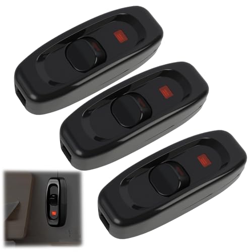 3 Stk 250V 10A Inline-Schalter,Kabel-Geräteschalter Mit LED-Anzeige, Kabelschalter Für Tisch- Und Bettlampen Schaltknopf, Geeignet Für Leuchten Und Kleingeräte, Schwarzde Interruttore 3 Stk 250V 10A Inline-Schalter,Kabel-Geräteschalter Mit LED-Anzeige, Kabelschalter Für Tisch- Und Bettlampen Schaltknopf, Geeignet Für Leuchten Und Kleingeräte, Schwarzde Interruttore von Vxiwscy