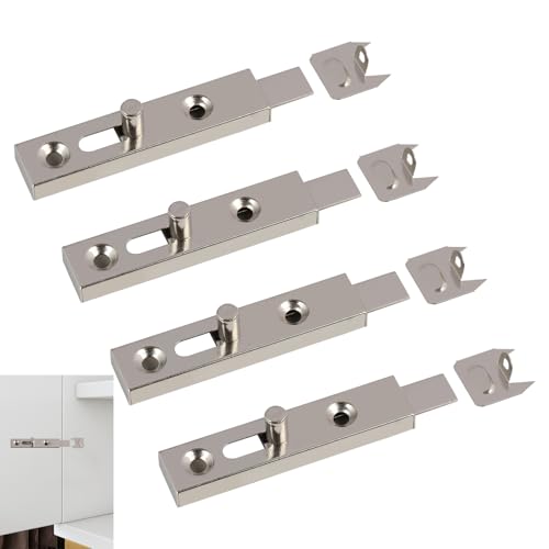Metall Möbelriegel Set, 4 Stück Schubriegel für Möbel inkl. Schließwinkel - 70 mm Schieberiegel für Türen, Vernickelt, Sichtbare Verschraubung, Modell BALL, Einbruchschutz barrel schiebetürriegel Metall Möbelriegel Set, 4 Stück Schubriegel für Möbel inkl. Schließwinkel - 70 mm Schieberiegel für Türen, Vernickelt, Sichtbare Verschraubung, Modell BALL, Einbruchschutz barrel schiebetürriegel von Vxiwscy
