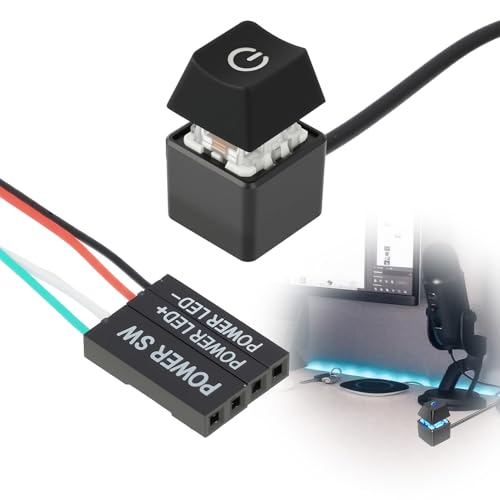 PC Power Button Externer Startknopf mit LED, Desktop Netzschalter für Computer, 1.8M Verlängerungskabel，tragbarer büroschalter，Ideal für Büro und Heimgebrauch，Geeignet für alle Desktops von Vxiwscy