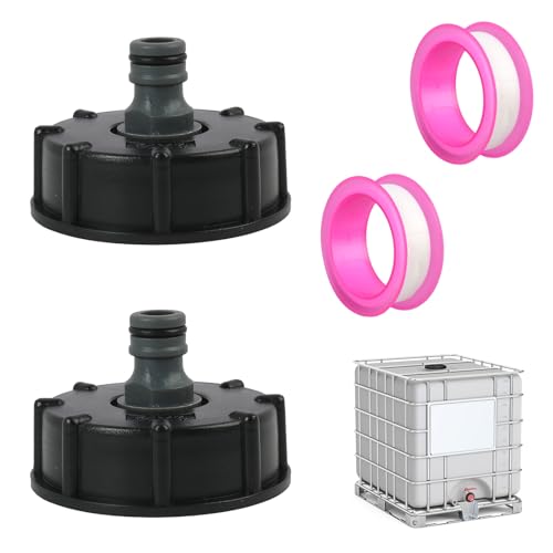 Vxiwscy 2er Set IBC Tankdeckel Adapter S60x6 mit 1/2 Zoll Schnuller-Ventiladapter, Geeignet für Gartenschläuche, Wassertank-Anschluss IBC-Wassertanks und Regenwassertanks – Robust und Vielseitig von Vxiwscy