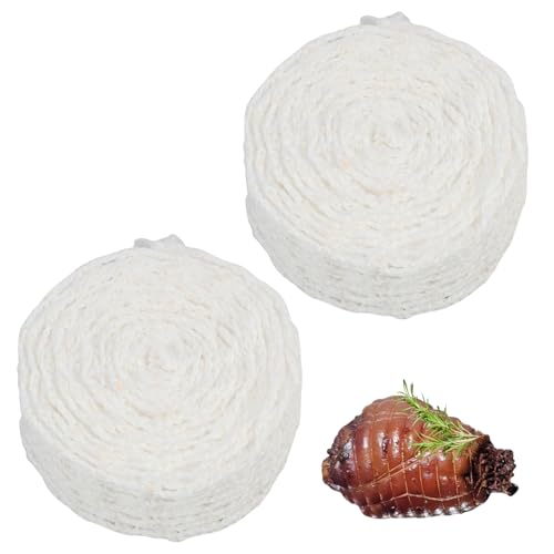 Vxiwscy Fleischnetz Set für Schinken und Braten, 2 Rollen je 300 cm, Kochzubehör für Räuchern, Braten und Backen, Hochwertiges Baumwollnetz, Küchenzubehör für gleichmäßiges Garen und Aufbewahrung von Vxiwscy