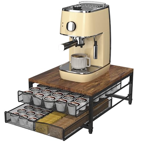 Kaffeepadhalter für die Theke, K-Cup-Halter aus Holz mit ausziehbarer Schublade, Kaffeepad-Aufbewahrung mit großer Kapazität für Kaffeestation, Zuhause, Büro, Küche Kaffeepadhalter für die Theke, K-Cup-Halter aus Holz mit ausziehbarer Schublade, Kaffeepad-Aufbewahrung mit großer Kapazität für Kaffeestation, Zuhause, Büro, Küche von VyGrow