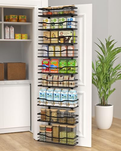 VyGrow Speisekammer-Organizer mit 9 Ebenen, aus Metall, mit verstellbarem Korb, Gewürzregal, Gewürzregal, Tür-Organizer für Speisekammer, Küche, Waschküche, Badezimmer VyGrow Speisekammer-Organizer mit 9 Ebenen, aus Metall, mit verstellbarem Korb, Gewürzregal, Gewürzregal, Tür-Organizer für Speisekammer, Küche, Waschküche, Badezimmer von VyGrow