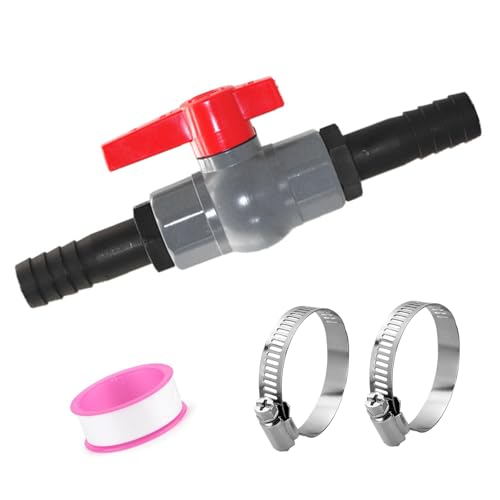 Vyanveo Kugelhahn mit Schlauchverbinder PVC Poolventil Absperrventil Pool mit Innengewinde 40mm und Schlauchtüllen 32mm Schlauchkugelhahn 2-Wege-Ventil für Pool und Teichbau, Aquaristik von Vyanveo