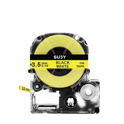 1pcs Wärmeschreinrohrkompatibel mit SU5S SU5Y SU3W SU3Y SU11S SU11Y3.5mm 5 mm 11mm Labelband funktioniert mit LW-300 LW-400-Etikettierer(3,5 mm gelb) von Vyawnqe