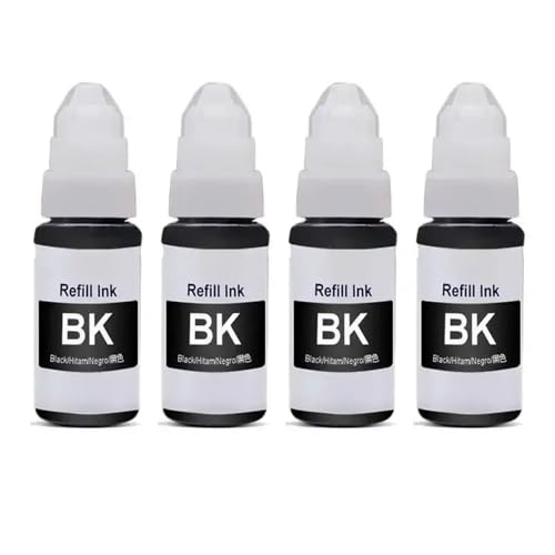 Vyawnqe 1-4 Set Inflaschen-Tintenfehl-Tinte GI 290 GI-390 690 kompatibel mit G1200 G2200 G3200 G4200 G4210 G1310 G3310 G2600 G3600 G3610 G4600 Druckerreihenreihe(4pcs bk) von Vyawnqe
