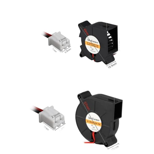 Vyawnqe 1 Stück 4020 5015 bürstenloser DC Turbo-Kühllüfter 12V 24 V mit 2 Pin 30 cm Draht, kompatibel mit 3D-Drucker J-Head Hotend und ähnlichen Kühlsystemen(Taille: 5015 24 V 30 cm) von Vyawnqe