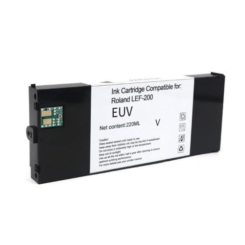 Vyawnqe 220 ml Tintenpatrone Eco EUV2 EUV3 EUV4 EUV5 kompatibel mit Roland-Druckern LEF-20 LEF-10 LEF-12 LEF-300 LEC-330 LEC-300 LEC540 inklusive Chip(Glanz) von Vyawnqe