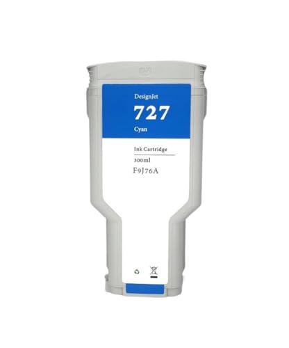 Vyawnqe 300 ml 727 kompatible überholte Tintenpatronenarbeit mit Designjet T920 T930 T1500 T1530 T2500 T2530 Drucker enthalten Chips(Farbe C 300 ml) von Vyawnqe
