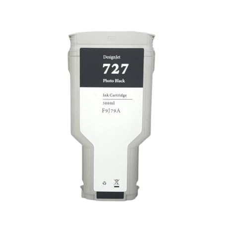 Vyawnqe 300 ml 727 kompatible überholte Tintenpatronenarbeit mit Designjet T920 T930 T1500 T1530 T2500 T2530 Drucker enthalten Chips(Farbe PK 300 ml) von Vyawnqe