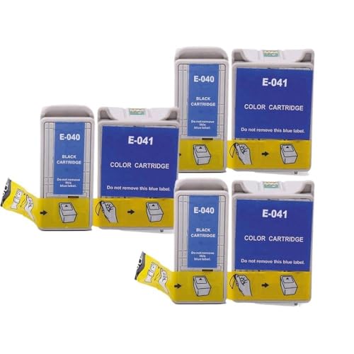 Vyawnqe Kompatible Inkjet -Tintenpatrone T040 T041 für Stift C62 CX3200 -Drucker funktioniert mit Druckern(3Set 6pcs) von Vyawnqe