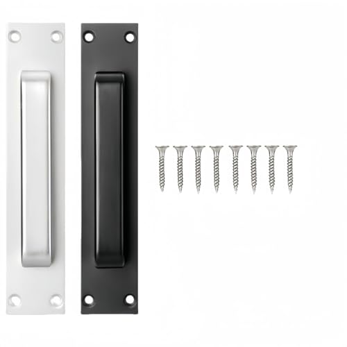 Vyloky 2er Set Türgriffe Aluminium mit Schrauben - Schrankgriffe für Schubladen, Schiebetüren & Gartentüren (Schwarz/Weiß) - Verstärkte Bodenplatte (Schwarz-Weiß Mix) von Vyloky