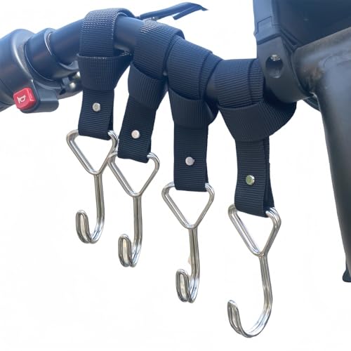 Vyloky 4er Set Edelstahl-Haken für Fahrrad, E-Bike & Motorrad - Robuste Helmhalterung und Transportaufhängung (Doppeldraht-Haken 4er Set) von Vyloky