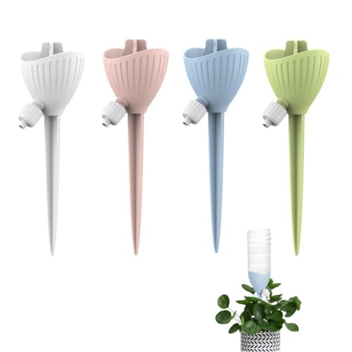 Vyloky Automatische Bewässerung Tropfsystem Einstellbar Pflanzensprüher 4 Stück Bewässerungssystem für Topfpflanzen Blumen Garten Balkon Urlaub Zimmerpflanzen Tropfer Bewässerer von Vyloky