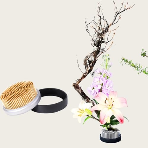 Vyloky Blumen Frosch/Runde Blumenhalter mit Messingnadel,Blumenigel Flower Frog für Blumenarrangements, Kunst, Heimbüro-Dekoration,Verschiedene Größen und Formen (1pcs:80mm) von Vyloky