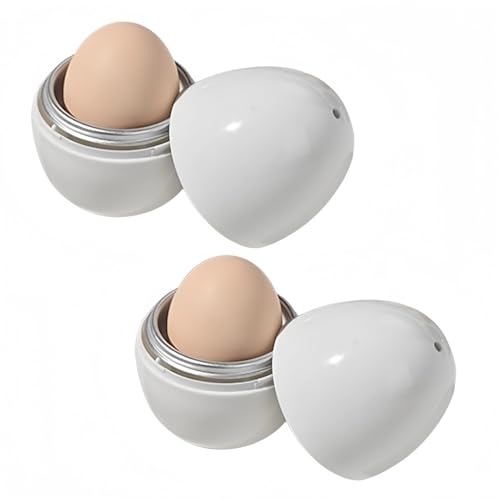Vyloky Mikrowellen Eierkocher 2 Modelle für 1 oder 4 Eier Schnelles Frühstück für Büro und Zuhause (【1 Ei】Mikrowellen Eierkocher x2) von Vyloky
