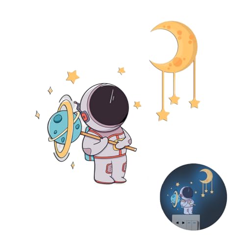 Vyloky Nachleuchtende Astronauten Sterne Mond Aufkleber 3er Set, Nachtleuchtende Wanddekoration für Schlafzimmer Wohnzimmer, Selbstklebende Tapete, Sicherer PVC Nachtlicht Aufkleber Vyloky Nachleuchtende Astronauten Sterne Mond Aufkleber 3er Set, Nachtleuchtende Wanddekoration für Schlafzimmer Wohnzimmer, Selbstklebende Tapete, Sicherer PVC Nachtlicht Aufkleber von Vyloky