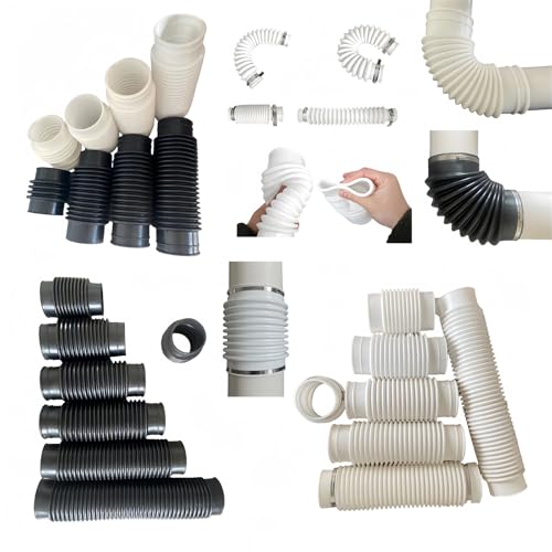 Vyloky Ø32mm Ø50mm Ø75mm Ø100mm Ø110mm Universal Faltenbalg aus Gummi Faltenbalg aus Gummi Gummibalg Teile und Zubehör für Boote und Mit zwei Klemmen (Weiß, Ø75mm-lang 300mm) von Vyloky
