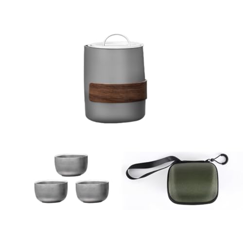 Vyloky Teezubereitungsbecher mit Siebeinsatz, Camping Teeset, Reise Teebereiter, Tragbares Geschirr für Outdoor Teezeremonie und Genuss von Vyloky