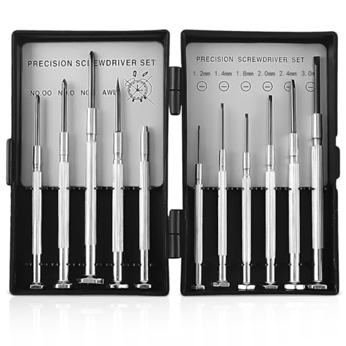 11 Stück Eyeglass und Uhrmacher Repair Kleine Schraubenzieher Präzisionsschraubendreher,11 in 1 Mini Feinmechaniker Schraubendreher Set,Minischraubendreher Set,Brillenschraubenzieherset,für Uhren von Vylro
