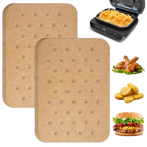 200 Stück Antihaft Backpapier für Heißluftfritteuse,20.5x14cm Einweg-Luftfritteusen-Einlagen,Air Fryer Parchment Paper,Backpapier Heißluftfritteuse Eckig,für Bratpfanne,Backofen,Heißluftfritteuse von Vylro