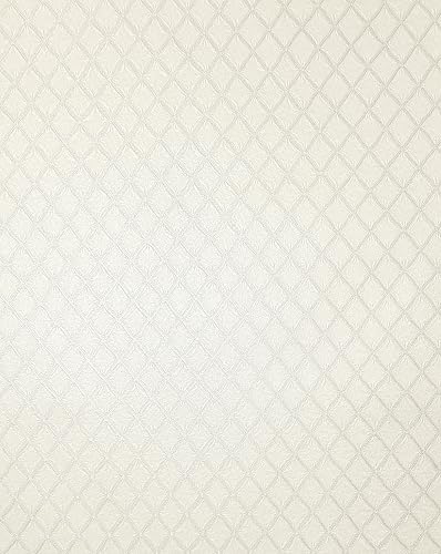Vymura M95680 Santina Trellis Italian schwere Vinyltapete, Weiß/Silber von Vymura