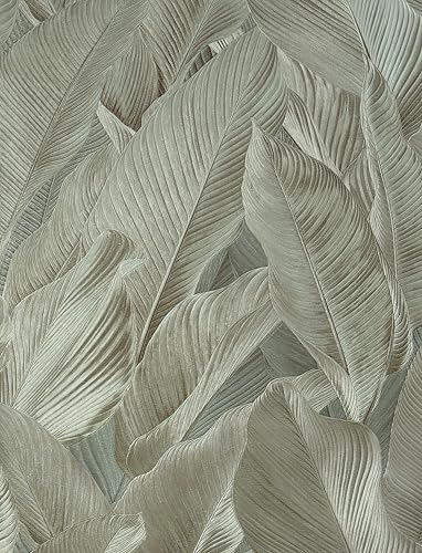 Vymura M95688 Gianni Leaf schwere Vinyltapete, Khakigrün von Vymura