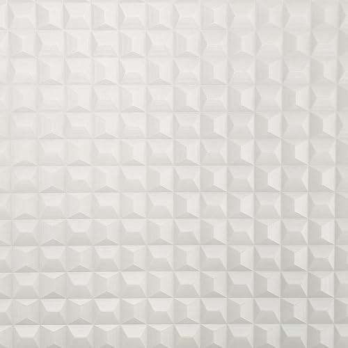 Vymura Romero 3D Geo Italienische schwere Vinyltapete, weiß, M95683 von Vymura