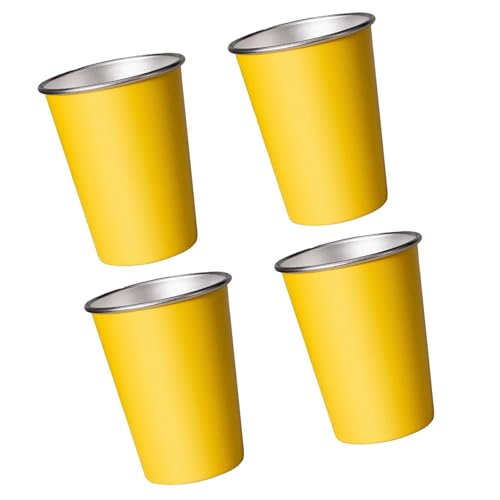 4 Stück 350/500 ml Edelstahlbecher, stabiles Outdoor-Trinkgeschirr, perfekt für kalte Getränke zu Hause oder auf Reisen, effektive, platzsparende Tassen von Vynetra