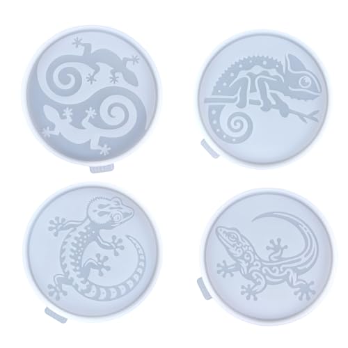 4 Stück Bastelform Tassenmatten Formen Harz Cup Pad Formen Eidechsen Form Harz Form Schmuck Herstellung Werkzeug Silikon Textur 4 Stück Bastelform Tassenmatten Formen Harz Cup Pad Formen Eidechsen Form Harz Form Schmuck Herstellung Werkzeug Silikon Textur von Vynetra