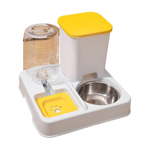 Automatischer Wasserspender und Futterspender für verschiedene Größen, Katzenfutterbehälter, 2-in-1 Haustier-Bewässerungs- und Futterstation, automatischer Futterspender Hundenapf mit Wasserspender von Vynetra