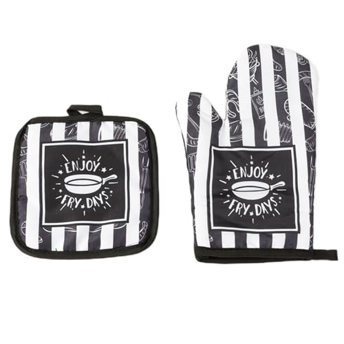 Küchen- und Mikrowellen-Isolationshandschuhe mit Matte, zum Kochen, Backen, Ofenhandschuhe, Topflappen, Pad zum Kochen, Grillen, Küchenwerkzeug von Vynetra