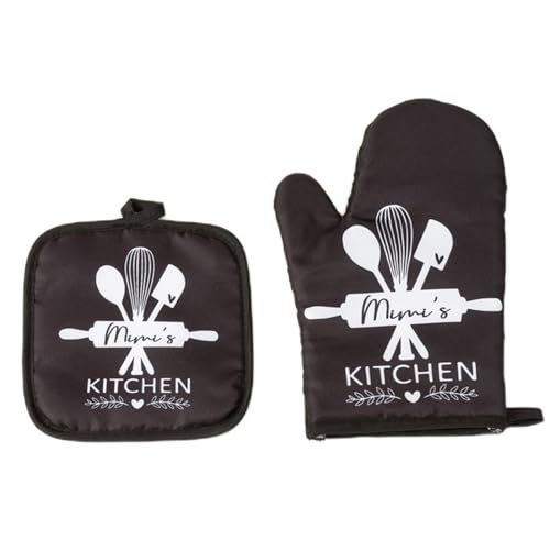 Küchen- und Mikrowellen-Isolationshandschuhe mit Matte, zum Kochen, Backen, Ofenhandschuhe, Topflappen, Pad zum Kochen, Grillen, Küchenwerkzeug von Vynetra