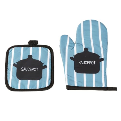Küchen- und Mikrowellen-Isolationshandschuhe mit Matte, zum Kochen, Backen, Ofenhandschuhe, Topflappen, Pad zum Kochen, Grillen, Küchenwerkzeug von Vynetra