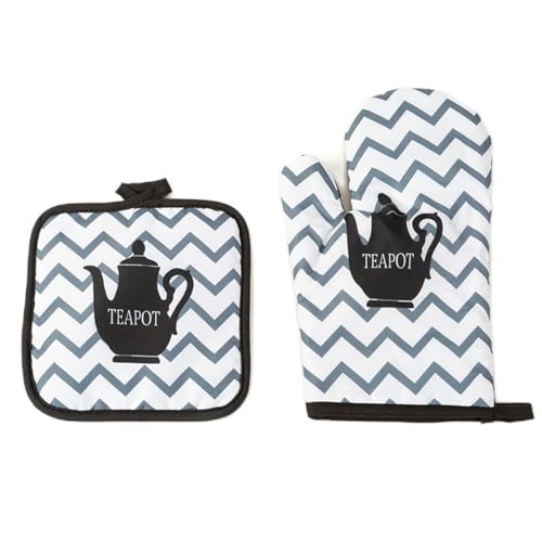 Küchen- und Mikrowellen-Isolationshandschuhe mit Matte, zum Kochen, Backen, Ofenhandschuhe, Topflappen, Pad zum Kochen, Grillen, Küchenwerkzeug von Vynetra